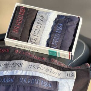 شورت نیم پا مردانه برند U.S. Polo کیفیت Meter با جنس ۹۳٪ کتان و ۷٪ اسپاندکس