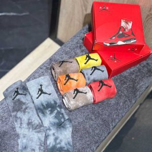 جوراب ساقدار Jordan آبرنگی کد ۵۰۱۳ | پک ۶ تایی | ۱۰۰٪ پنبه