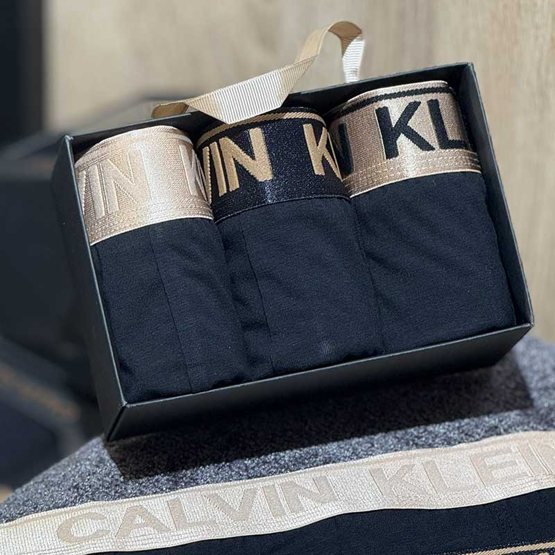 شورت نیمپا مردانه Calvin Klein پک ۳ عددی کد ۰۱۰ | پنبهای اسپندکس ترک