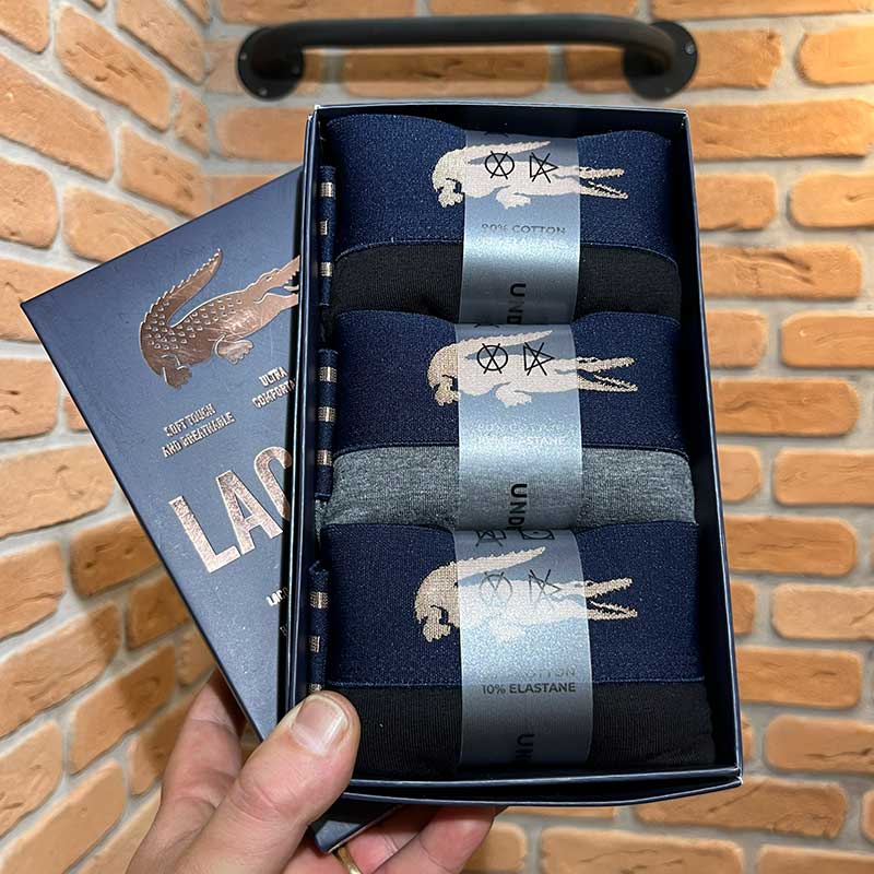 شورت نیم پا مردانه لاکوست ۳ عددی ترک – ۳ رنگ، کد 012