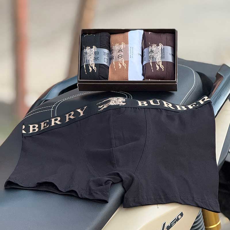 شورت نیم‌پا Burberry Master مدل ۰۱۸ پک ۳ عددی | پنبه‌ای کش‌دار ترکیه‌ای