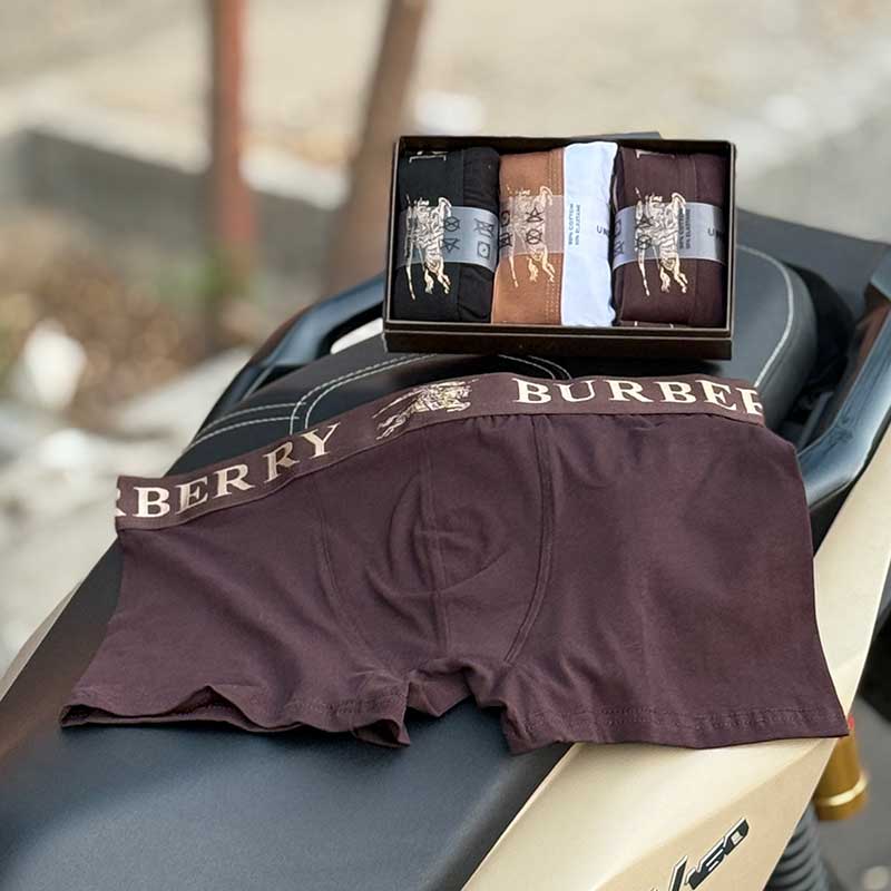 شورت نیم‌پا Burberry Master مدل ۰۱۸ پک ۳ عددی | پنبه‌ای کش‌دار ترکیه‌ای