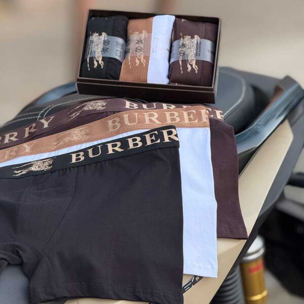 شورت نیم‌پا Burberry Master مدل ۰۱۸ پک ۳ عددی | پنبه‌ای کش‌دار ترکیه‌ای