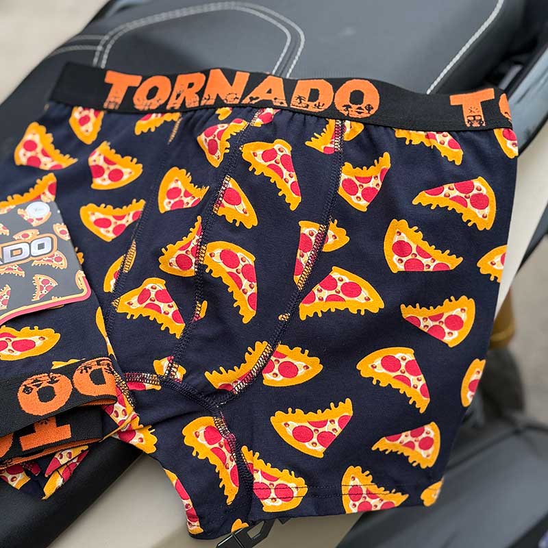 شورت پادار مردانه تورنادو TORNADO طرح پیتزا – ۱۰۰٪ پنبه، ساخت ترکیه 030