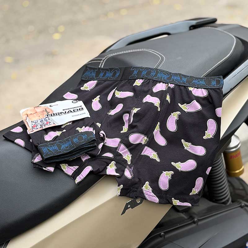 شورت پادار تورنادو طرح بادمجون کد 034 | 100٪ پنبه | سایز XL و XXL