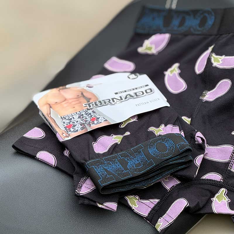 197 شورت پادار تورنادو طرح بادمجون کد 034 | 100٪ پنبه | سایز XL و XXL