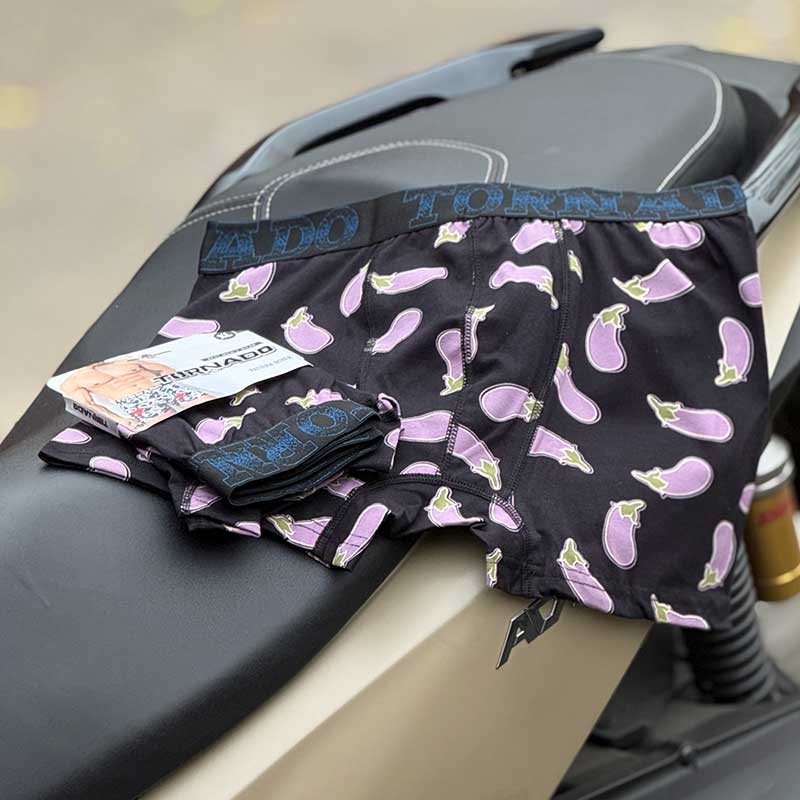 198 شورت پادار تورنادو طرح بادمجون کد 034 | 100٪ پنبه | سایز XL و XXL