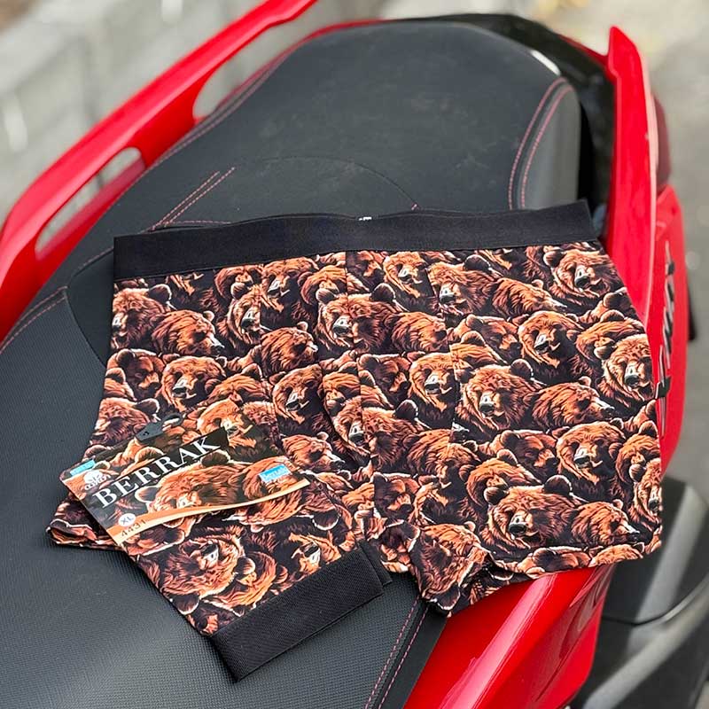 شورت پادار مردانه Berrak مدل خرس گریزلی کد 3001 | ۹۵٪ نخ پنبه، فاق بلند و راحت