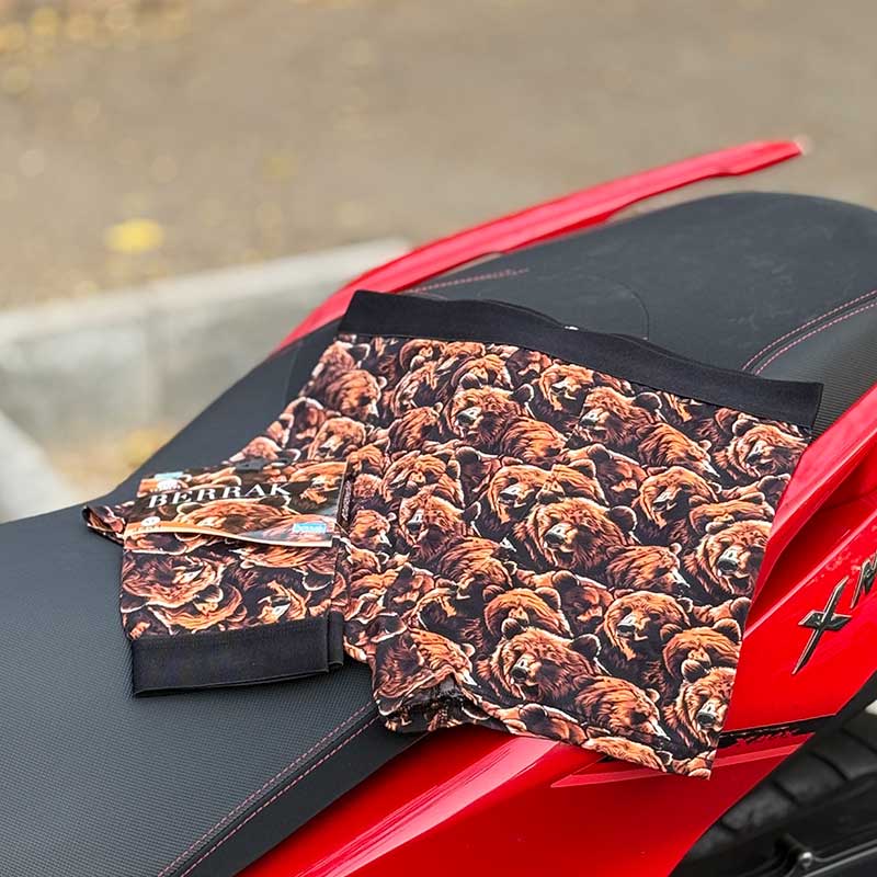 شورت پادار مردانه Berrak مدل خرس گریزلی کد 3001 | ۹۵٪ نخ پنبه، فاق بلند و راحت