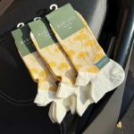 جوراب مچی سهپاشنه برند Barcode طرح گل شیپوری کد 9006