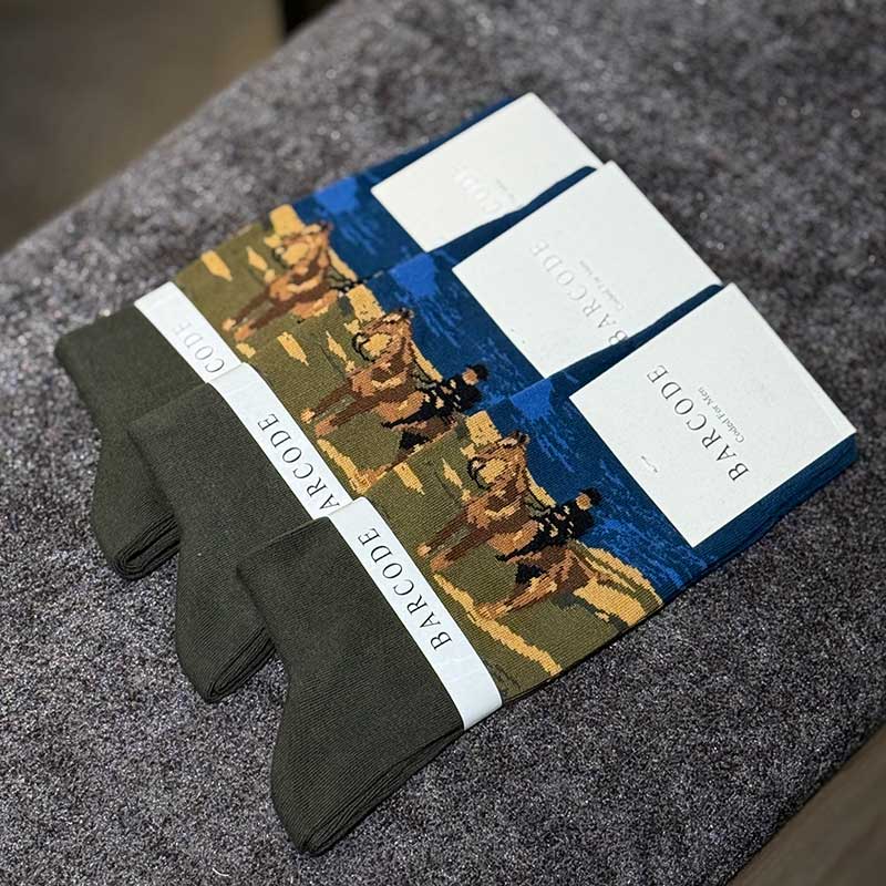 جوراب ساقدار مردانه Barcod طرح Lonerider کد ۵۰۱۰ | ۱۰۰٪ پنبه