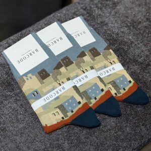جوراب ساقدار مردانه Barcod طرح Old Town کد ۵۰۰۹ | ۱۰۰٪ پنبه