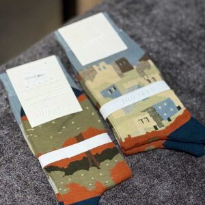 جوراب ساقدار مردانه Barcod طرح Old Town کد ۵۰۰۹ | ۱۰۰٪ پنبه