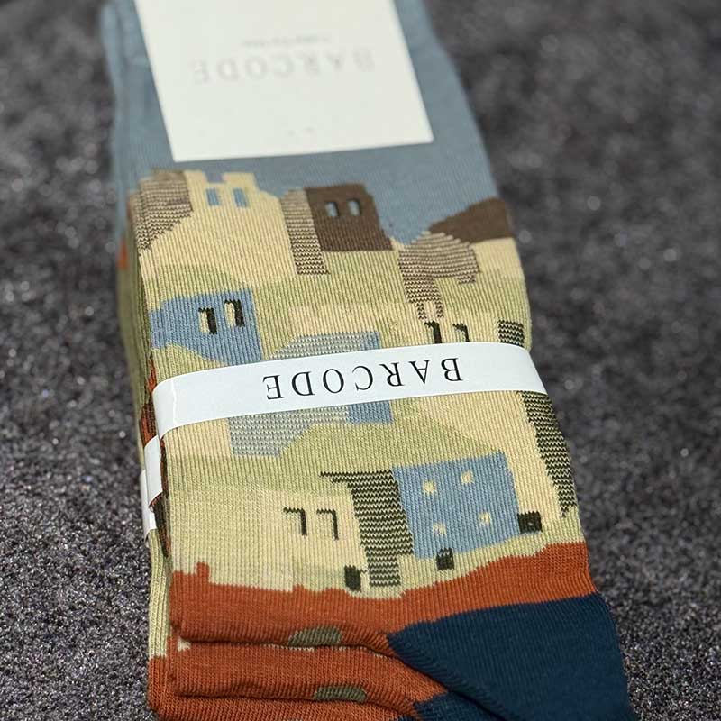جوراب ساقدار مردانه Barcod طرح Old Town کد ۵۰۰۹ | ۱۰۰٪ پنبه