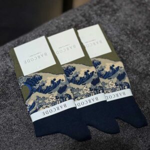 جوراب ساقدار مردانه Barcod طرح کاناگاوا کد ۵۰۰۷ | ۱۰۰٪ پنبه