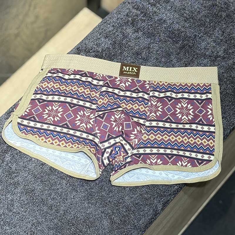 شورت نیم‌پا سرخپوستی Mix Match بغل چاک‌دار کد ۰۵۷ | ۱۰۰٪ پنبه | ۴ رنگ