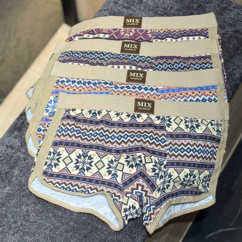 شورت نیم‌پا سرخپوستی Mix Match بغل چاک‌دار کد ۰۵۷ | ۱۰۰٪ پنبه | ۴ رنگ