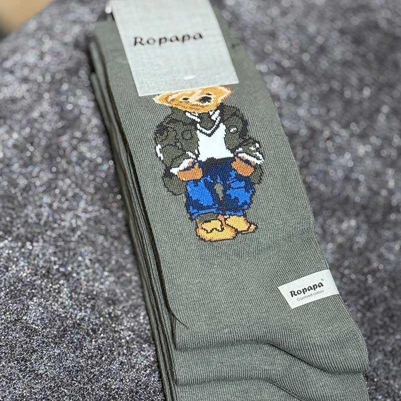 جوراب ساقدار پنبه ROPAPA مدل Tedy سدری کد ۵۱۶ | سایز ۴۰–۴۶