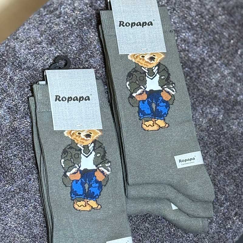 جوراب ساقدار پنبه ROPAPA مدل Tedy سدری کد ۵۱۶ | سایز ۴۰–۴۶