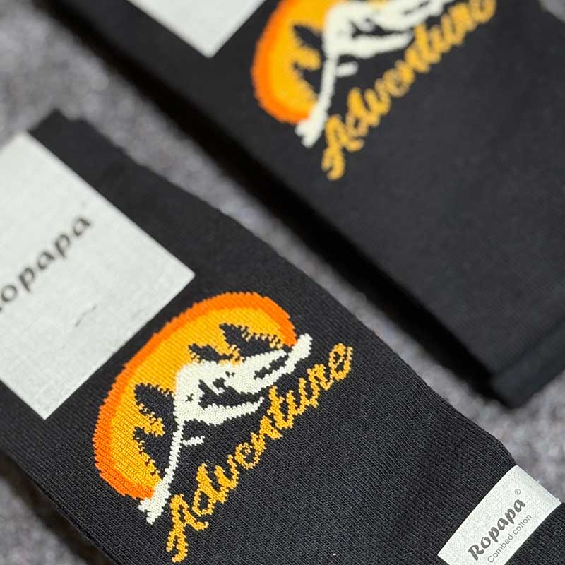 جوراب ساقدار پنبه ROPAPA مدل Adventur مشکی کد ۵۱۸ | سایز ۴۰–۴۶