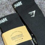 جوراب کف حوله‌ای گلدوزی Gym Shark برند Optimist کد 5010 | گرم بالا | ورزشی
