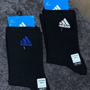 جوراب ساقدار مردانه Adidas گلدوزی آبی | پنبه/اسپاندکس | کد 5017