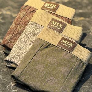 شورت نیمپا سنتی سرخپوستی Mix Match نواردار | ۱۰۰٪ کتان | کد 074