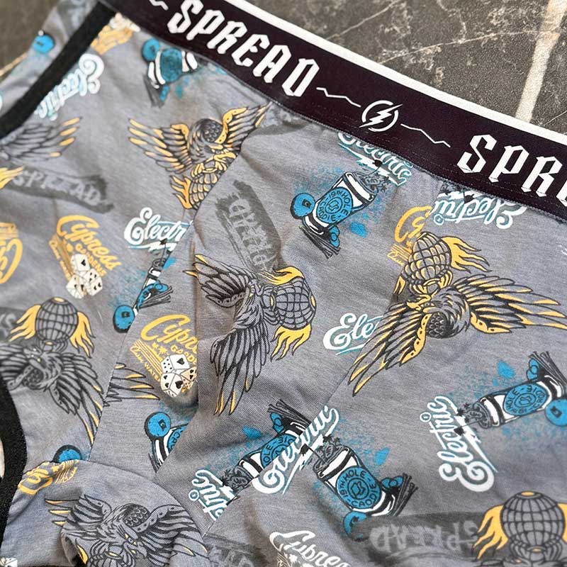 شورت نیم‌پا نوار‌دار مدل عقاب | پنبه اسپاندکس | سایز بزرگ | کد 080