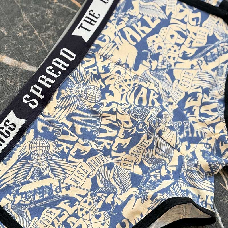 شورت نیم‌پا نوار‌دار مدل عقاب | پنبه اسپاندکس | سایز بزرگ | کد 080